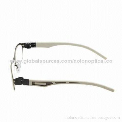 Metal Eyewear Combination with Rubber Temple
